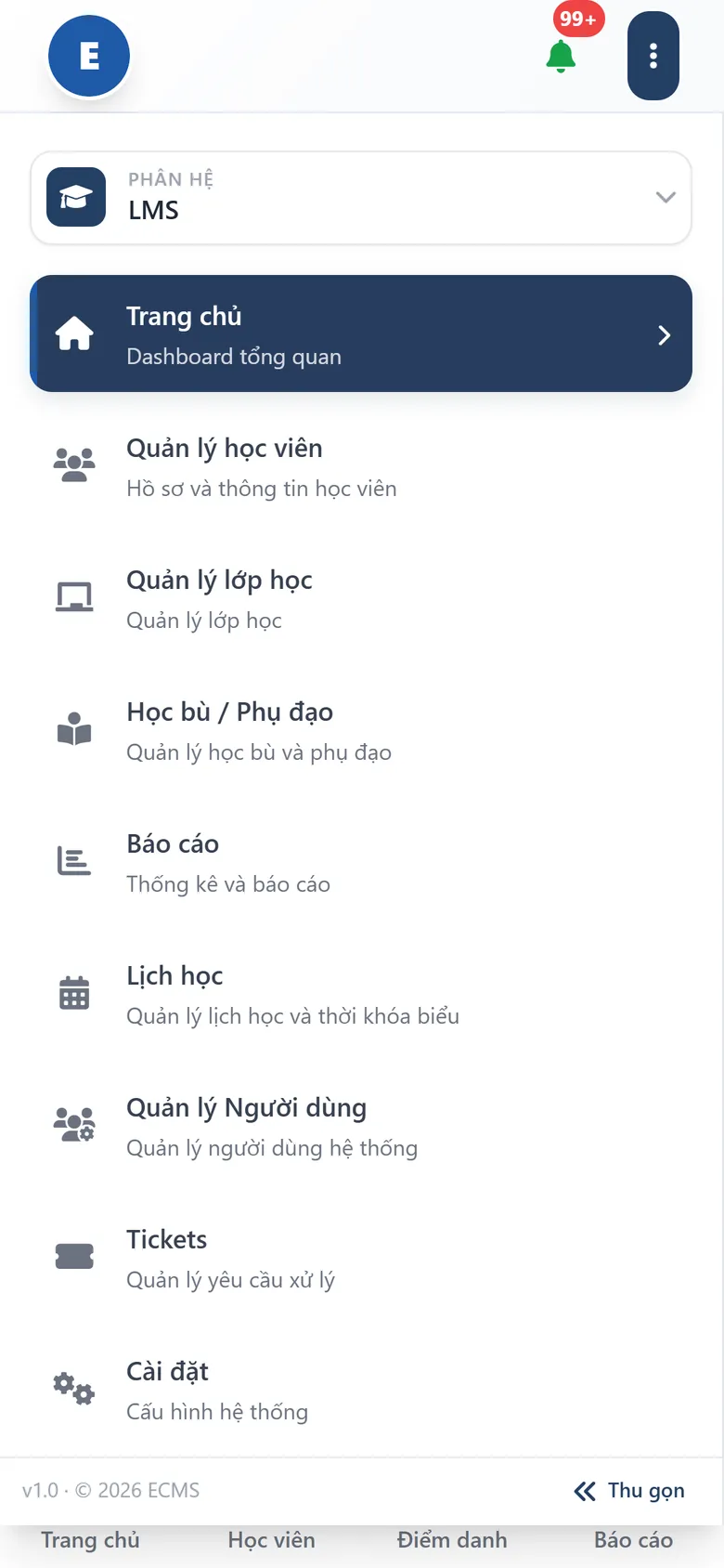 ECMS trên điện thoại
