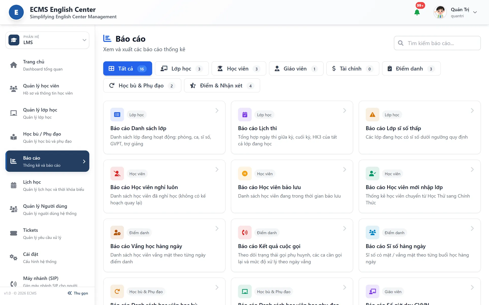 ECMS – thư viện báo cáo